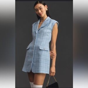 Anthropologie Maeve sleeveless tweed blazer mini dress size 6 NWOT